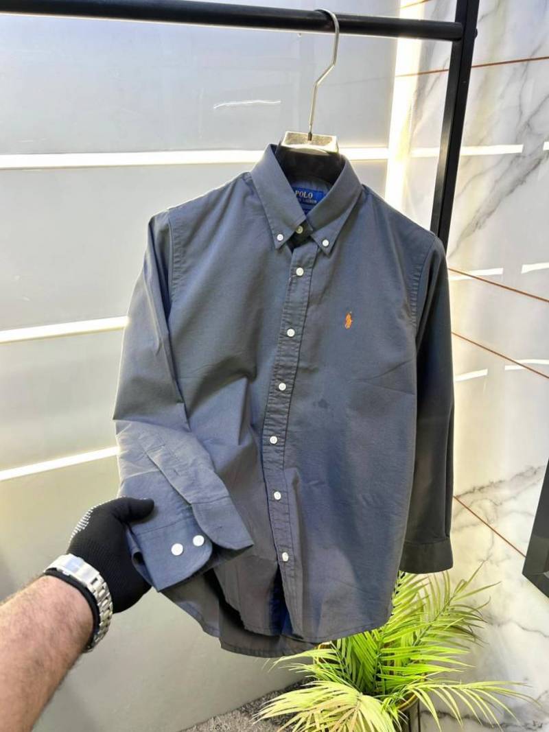 Sale Ralph Lauren Polo Grey Oxford Lycra Premium Shirt F2895 GY