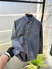 Sale Ralph Lauren Polo Grey Oxford Lycra Premium Shirt F2895 GY