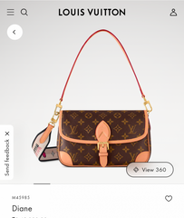 Louis Vuittion Diane Satchel Bag Brown Monogram Empreinte Leather Brown M46388