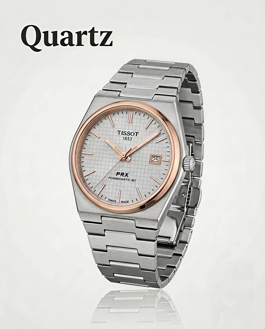 Tissot 1853 Prx Powermatic Quartz 2 ton white checks
