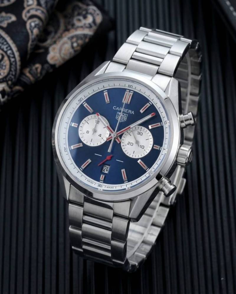 Tag heuer Carrera white Chronograph silver blue white crnografh