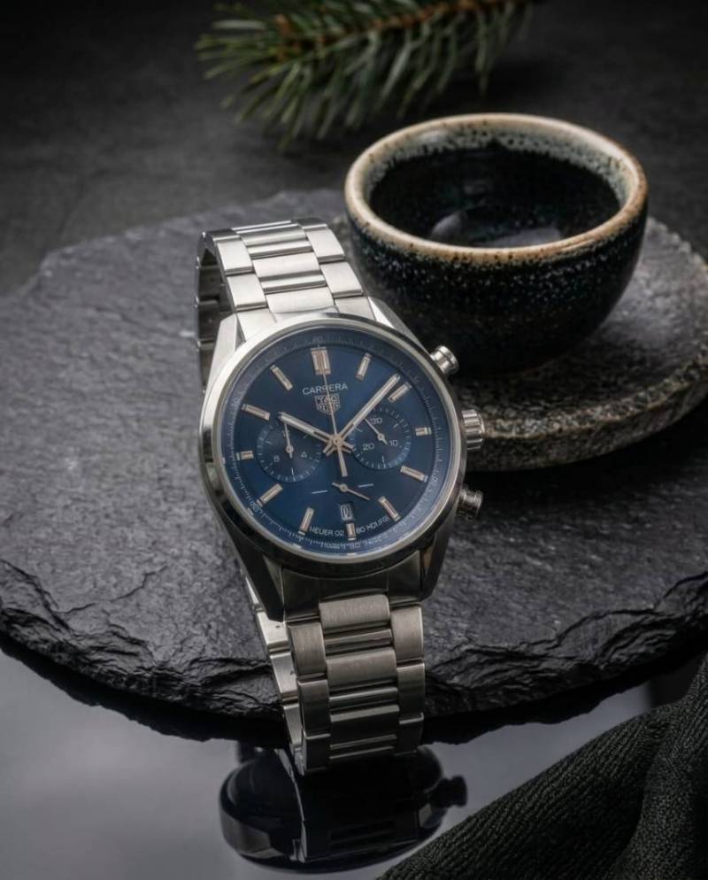 TAG Heuer Carrera Chronograph silver blue