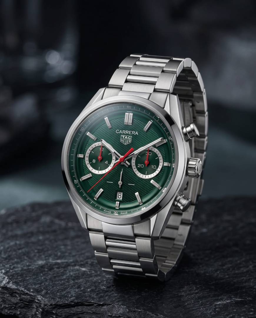 TAG Heuer Carrera Chronograph silver green
