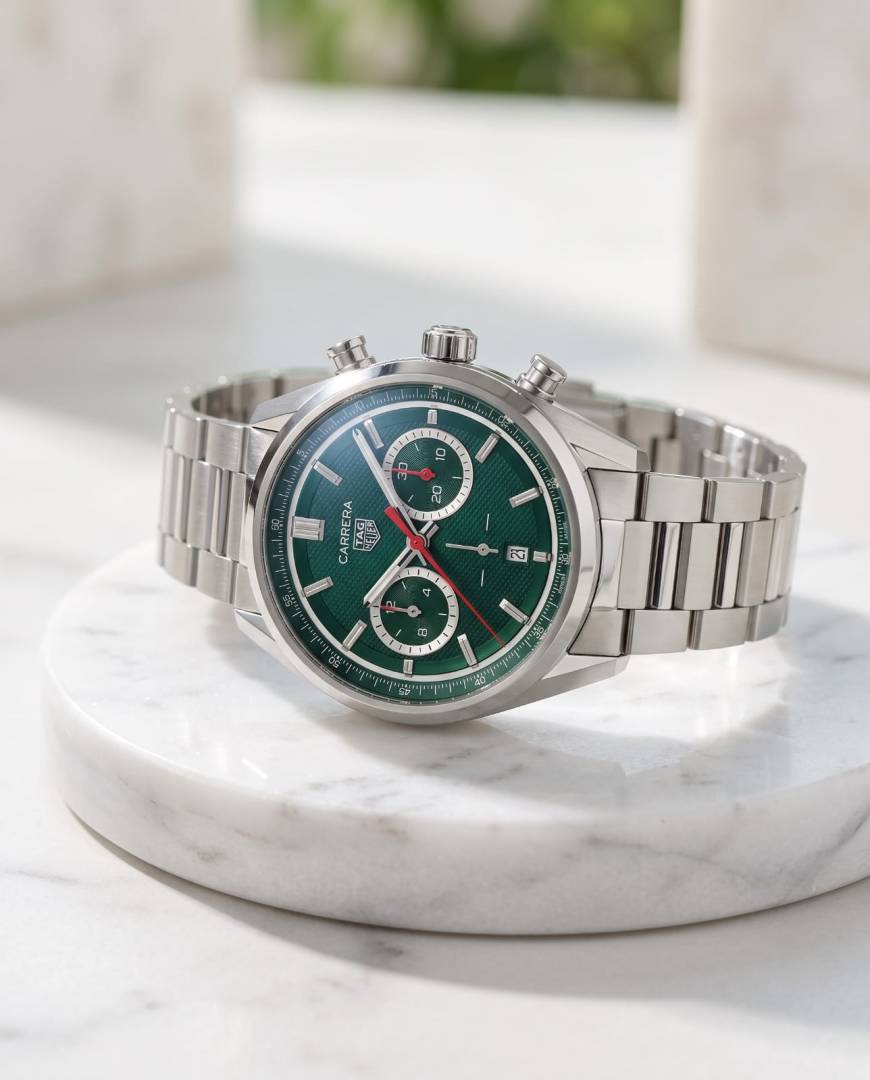 TAG Heuer Carrera Chronograph silver green