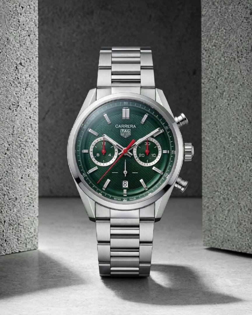 TAG Heuer Carrera Chronograph silver green
