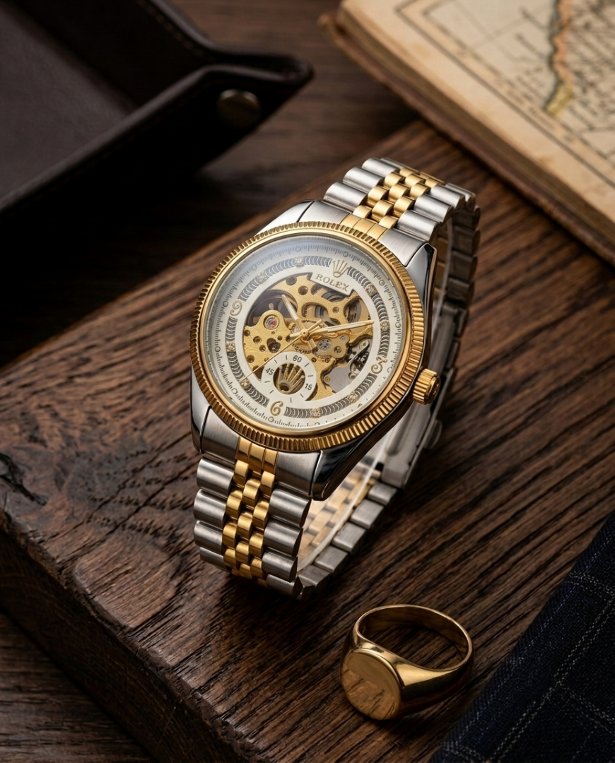 Rolex Mechanical Automatic Two Tone White Dial