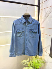Amiri Blue Embroidery Back Print Super Premium Denim Shirts F5140 BU