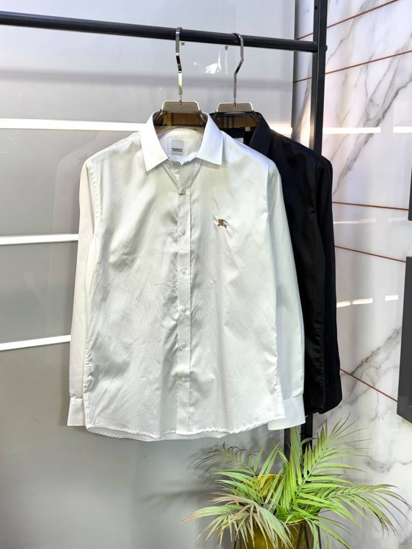Burberry Logo Black Premium Shirt With Brand Box Packing and Carry Bag F4073 BL