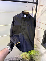 Burberry Logo Black Premium Shirt With Brand Box Packing and Carry Bag F4073 BL