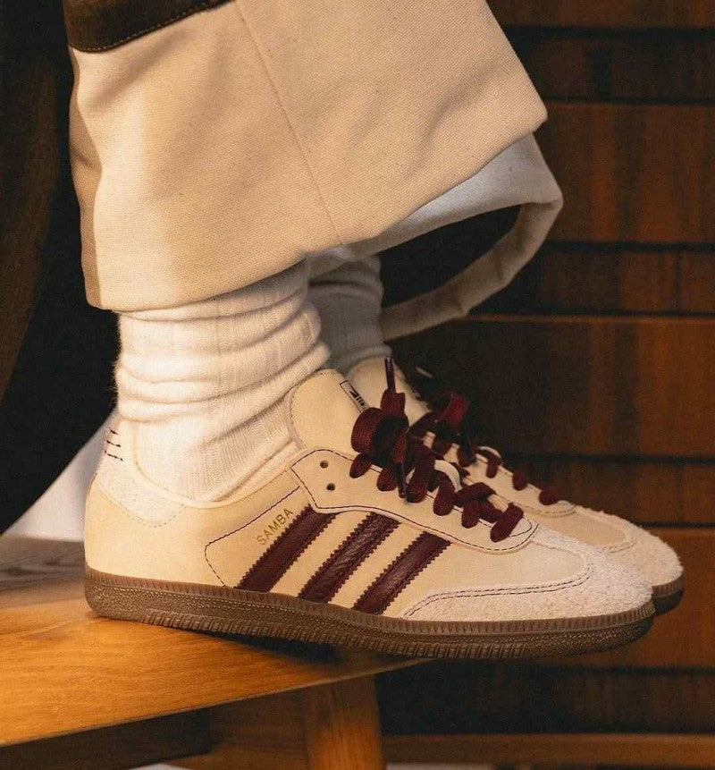 Adidas Samba OG womens Wonder White Maroon for her