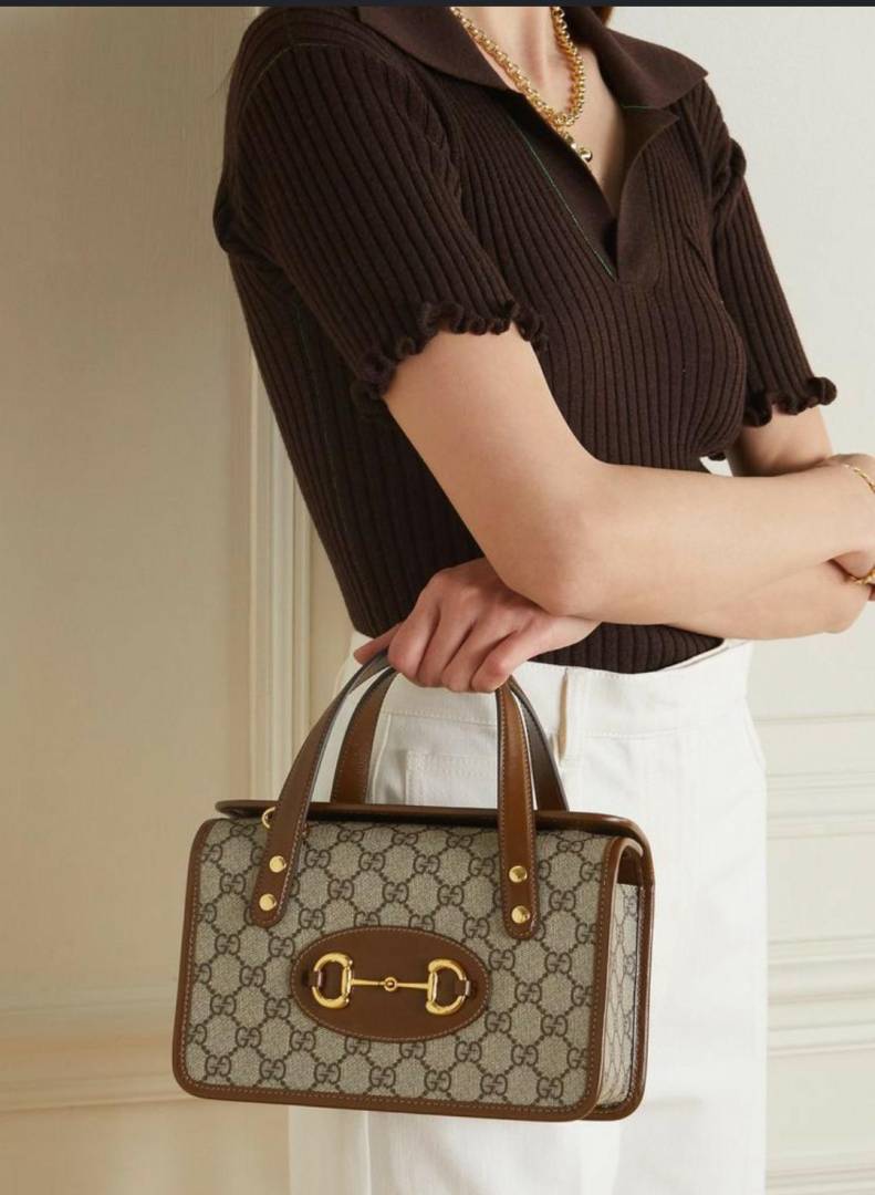 Gucci Horse bit 1955 GG Supreme Top Handle Bag With OG Box & Dust Bag 8563