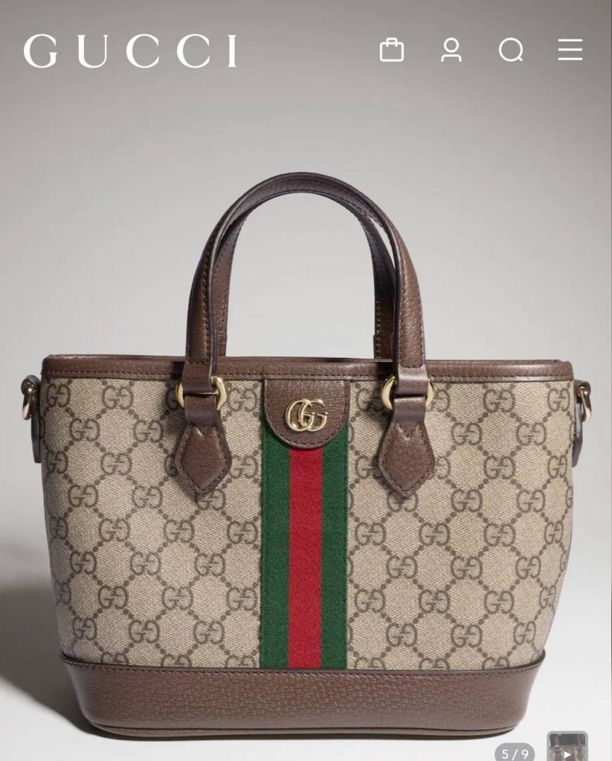 Gucci Ophidia Small GG Tote Bag With OG Box Dust Cover & Carry Bag 836848
