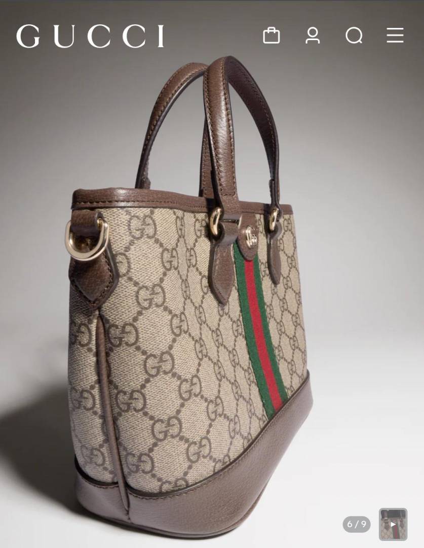 Gucci Ophidia Small GG Tote Bag With OG Box Dust Cover & Carry Bag 836848