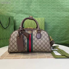Gucci Ophidia GG Supreme Canvas Boston Top Handle Bag With Dust Cover & Carry Bag 724575