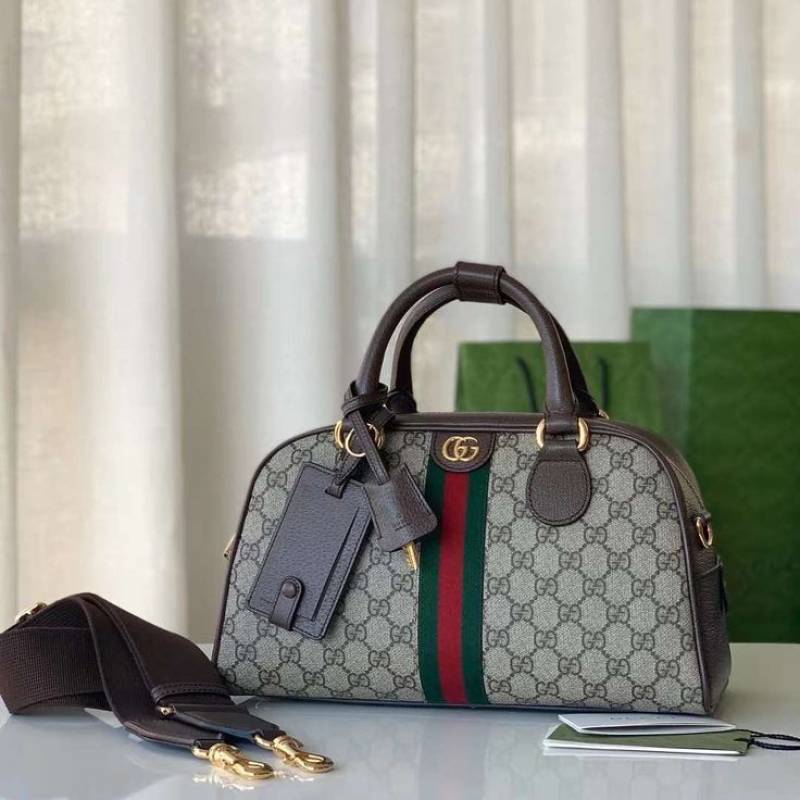 Gucci Ophidia GG Supreme Canvas Boston Top Handle Bag With Dust Cover & Carry Bag 724575