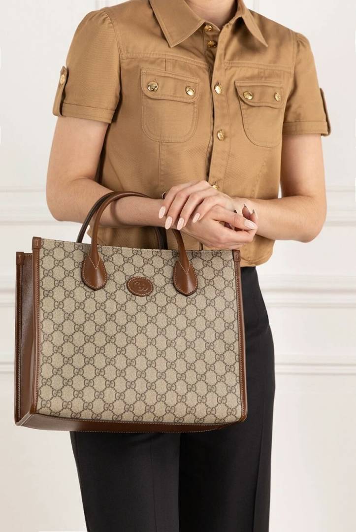 Gucci Supreme GG Beige Tote Bag With Dust Cover & Carry Bag 659983