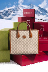 Gucci Supreme GG Beige Tote Bag With Dust Cover & Carry Bag 659983