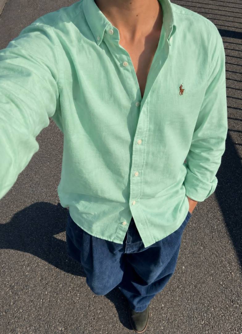 RALFH LAUREN IMPORTED STORE ARTICLE LEYLAND FABRIC SHIRT