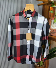 Burberry Check Pattern Shirt T08 4