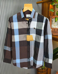 Burberry Check Pattern Shirt T08 3