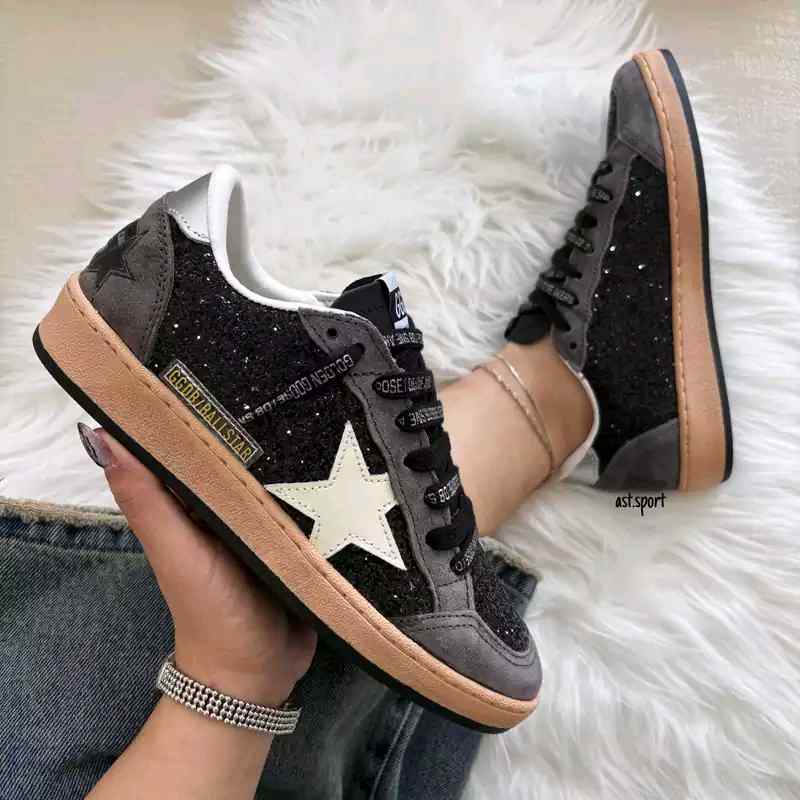 Golden Goose Ball Star glitter leather star sneakers 211
