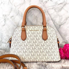 Michael Kors MK M05 Beige Veronica Extra Small Logo Crossbody Bag With OG Box Dust Cover M05 Beige