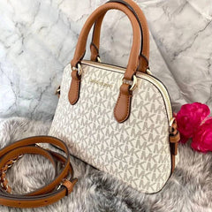Michael Kors MK M05 Beige Veronica Extra Small Logo Crossbody Bag With OG Box Dust Cover M05 Beige