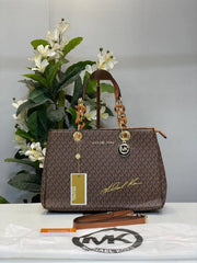 Michael Kors Cynthia Signature Bag With Dust Bag (5340 Coffee Brown) Fix