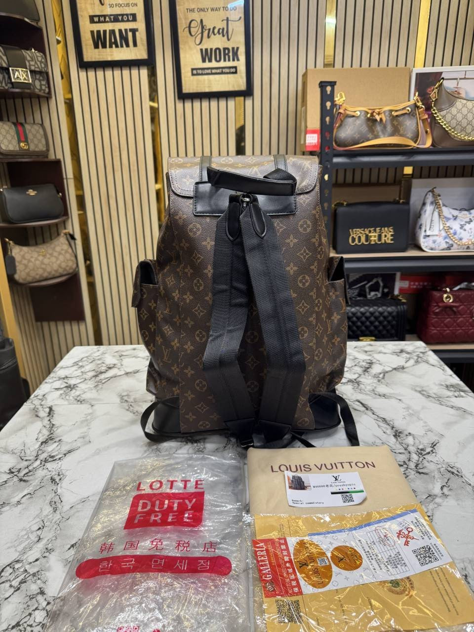 Louis Vuittion Christopher Monogram Taurillon Leather Backpack (Brown)