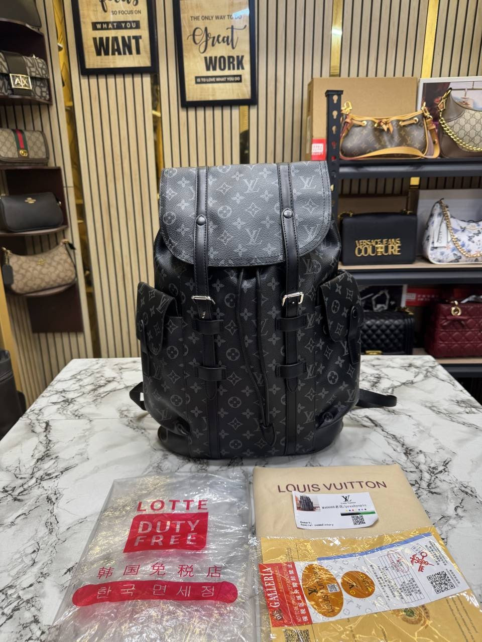 Louis Vuittion Christopher Taurillon Leather Backpack (Black)