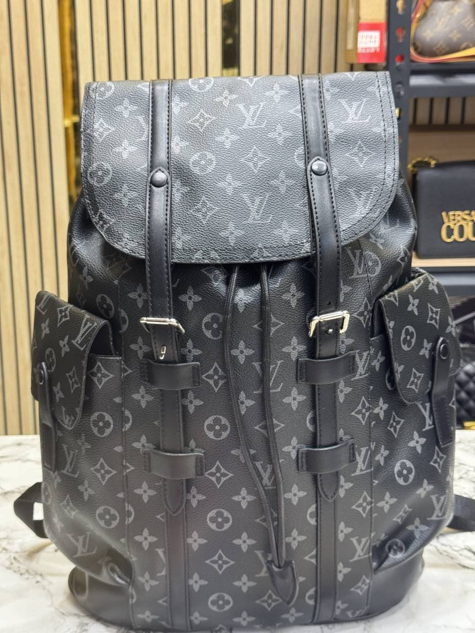 Louis Vuittion Christopher Taurillon Leather Backpack (Black)