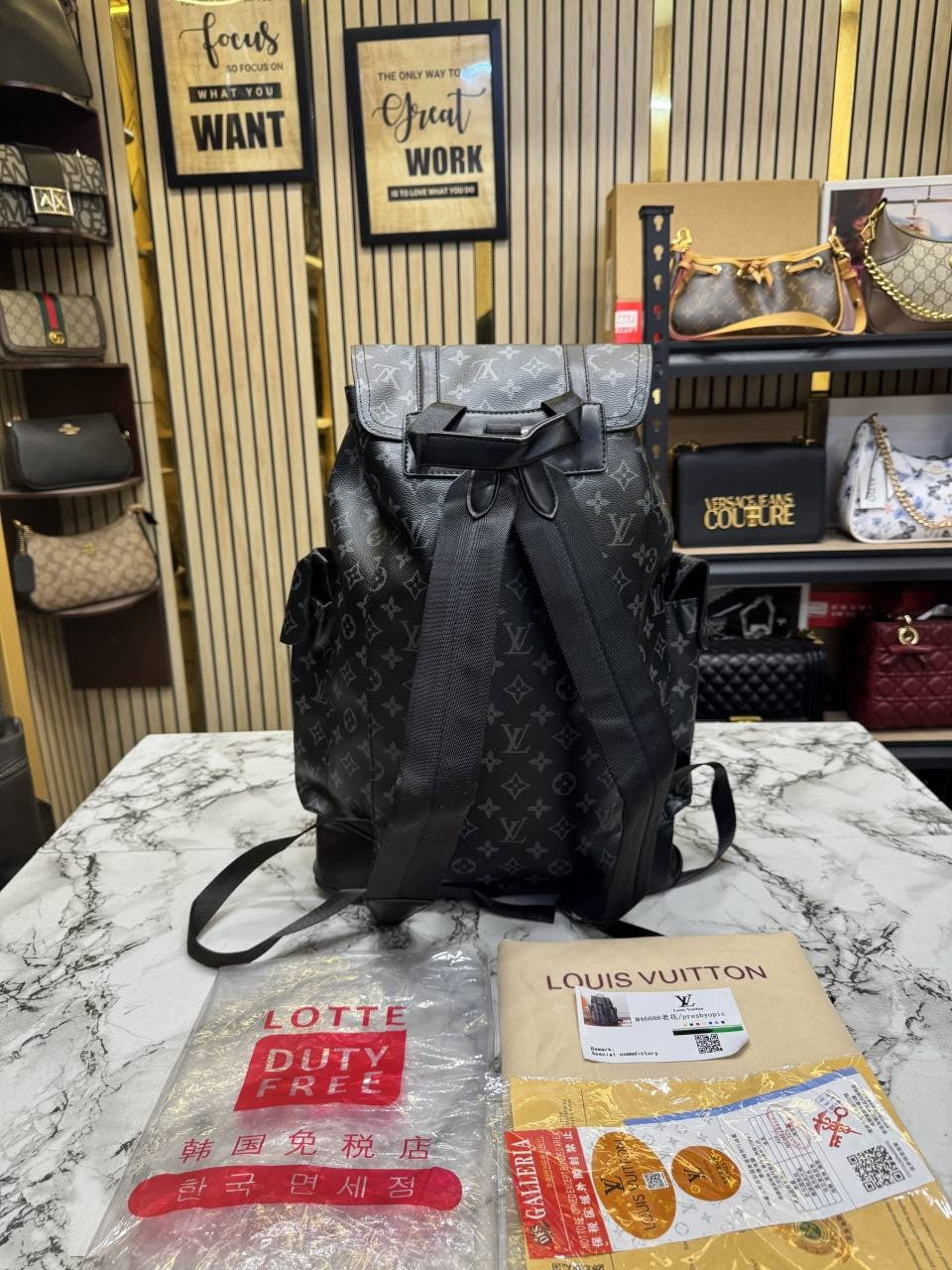 Louis Vuittion Christopher Taurillon Leather Backpack (Black)