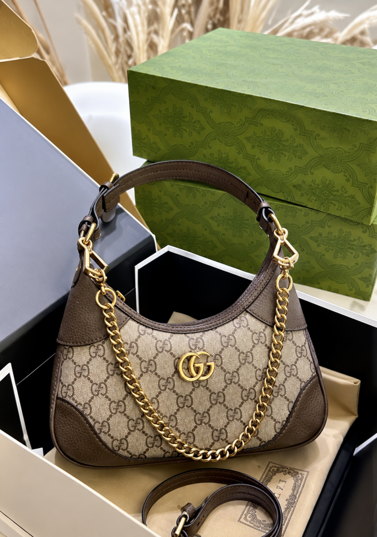 Gucci Aphrodite GG Supreme Canvas Monogram Hobo Bag small Shoulder Bag With OG Box Dust Cover & Carry Bag 731817