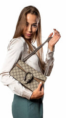 Gucci Dionysus GG Supreme Coated Shoulder Bag With OG Box Dust Cover & Carry Bag 50247 Apricot Khakhi