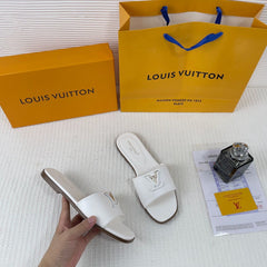 Louis Vuitton LV Mare Flat Mule White With OG Box & Carry Bag