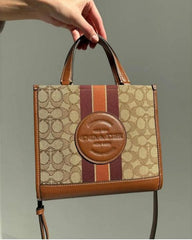 Coach Dempsey Carryall In Signature 22 Tote Caramel With OG With Dust Bag 5638