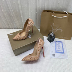 Christian Louboutin Pigalle Spikes Pointed Toe Heels For Women With Original Box Carry Bag And Dustcover