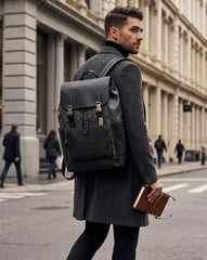 Coach Rivington Backpack Black Signature Canvas Unisex Backpack With Dust Cover 058 Black