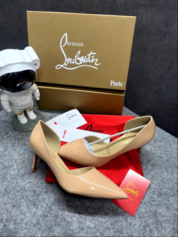 Christian Louboutin Iriza 70 Patent Apricot High Quality Heels With OG Box Dust Bag A418 Apricot