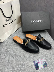 Coach Samie Mule Black Loafers For Woman With OG Box & Carry Bag 886-28
