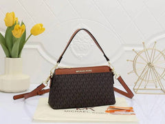 Michael Kors Jet Set Large Logo Crossbody Bag With Dust Cover & Carry Bag 1685 coffee Brown