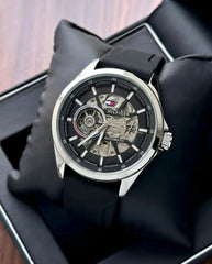Tommy Hilfiger Automatic Silicon Silver black