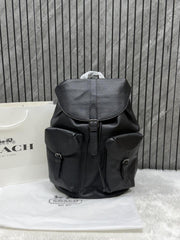 Coach Warner Backpack Signature Canvas Coated Canvas Leather With Dust Cover 909 Black