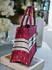 Miss Dior Graffiti Book Large Tote With OG Box & Dust Bag & Scarf (Pink - 1029)