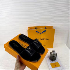 Louis Vuitton LV Mare Flat Mule Black With OG Box & Carry Bag