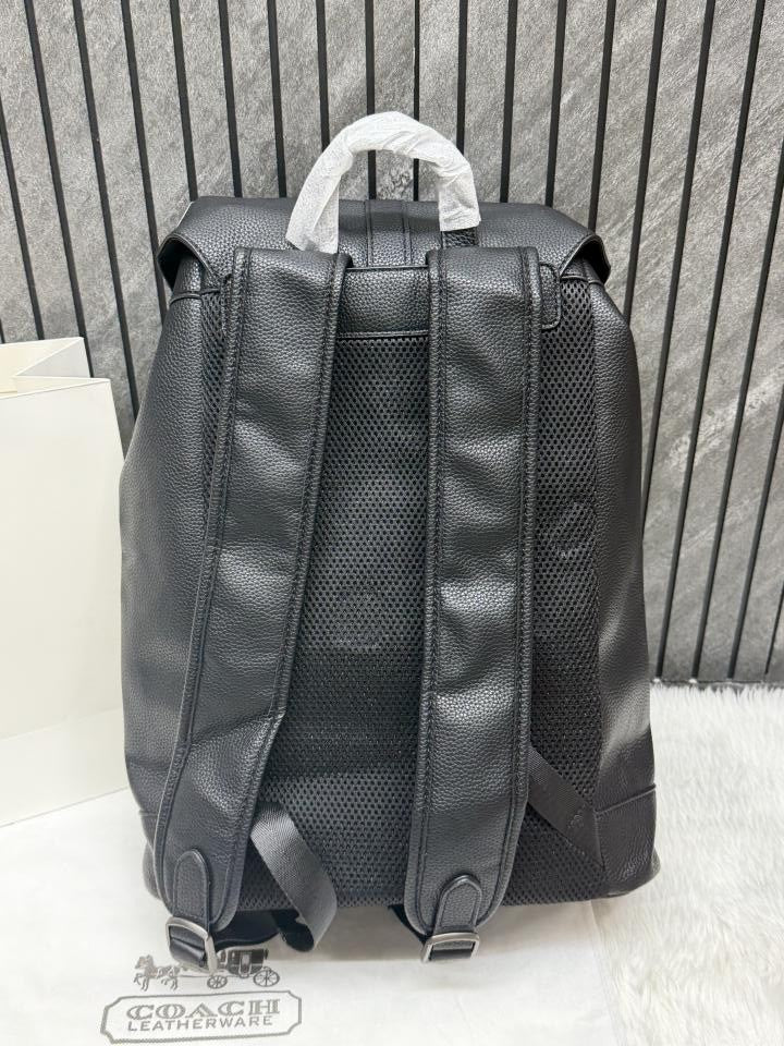 Coach Warner Backpack Signature Canvas Coated Canvas Leather With Dust Cover 909 Black