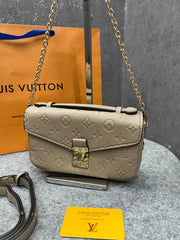 Louis Vuittion Pochette Mtis East West Monogram Empreinte leather With Dust Cover & Carry Bag M46279 Khakhi Brown
