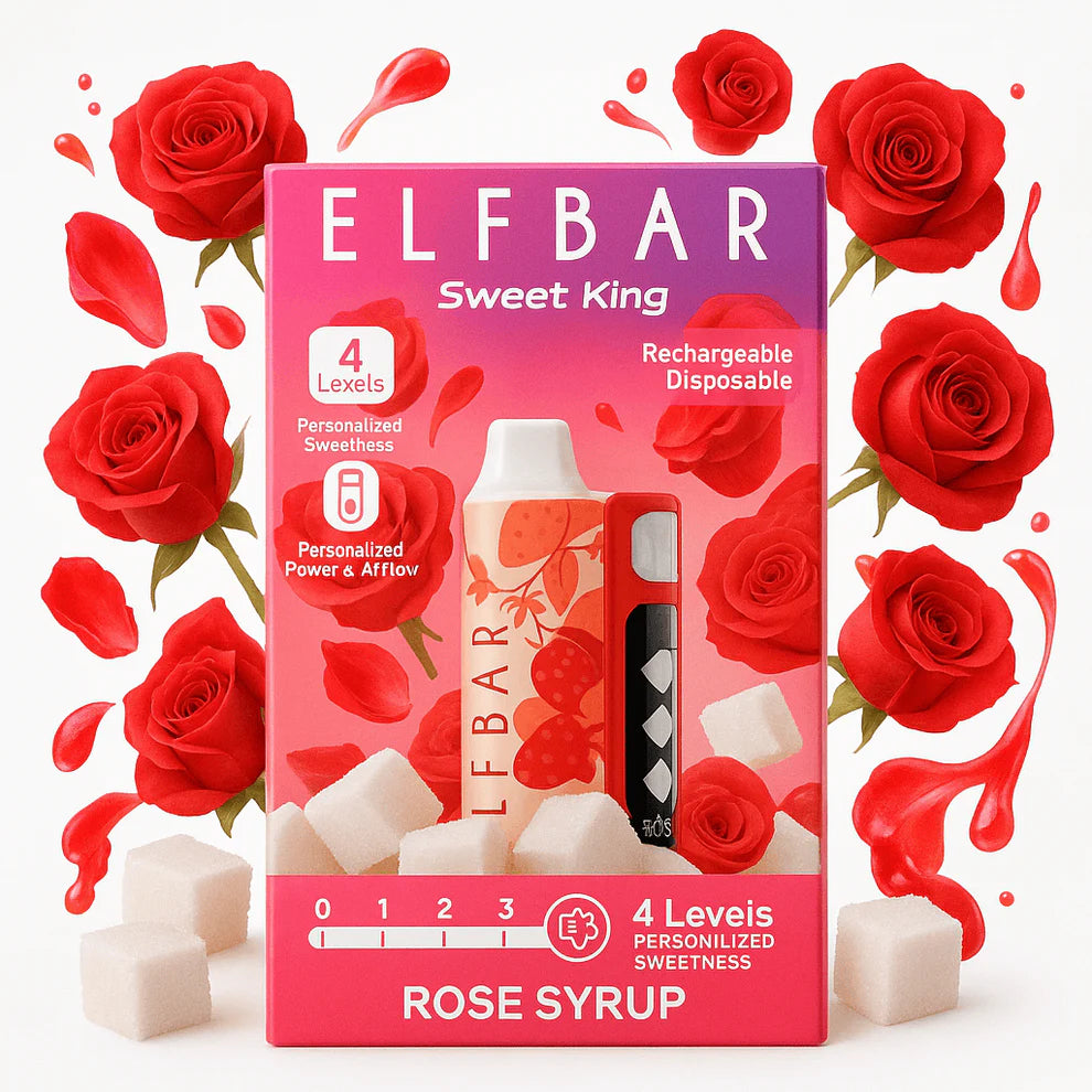 Elfbar sweet king new arrivals 30k puffs Rose syrup