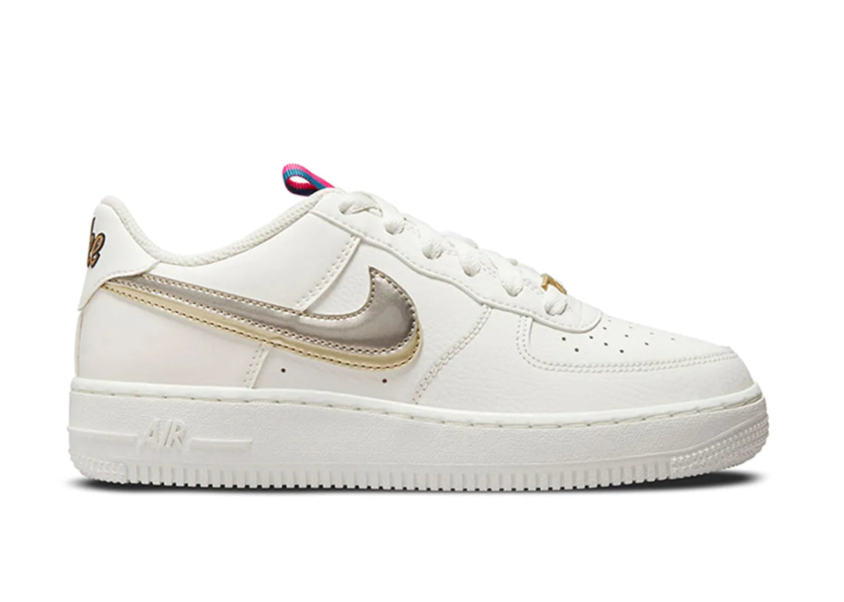 AF 1 LV8 DOUBLE SWOOSH SILVER GOLD