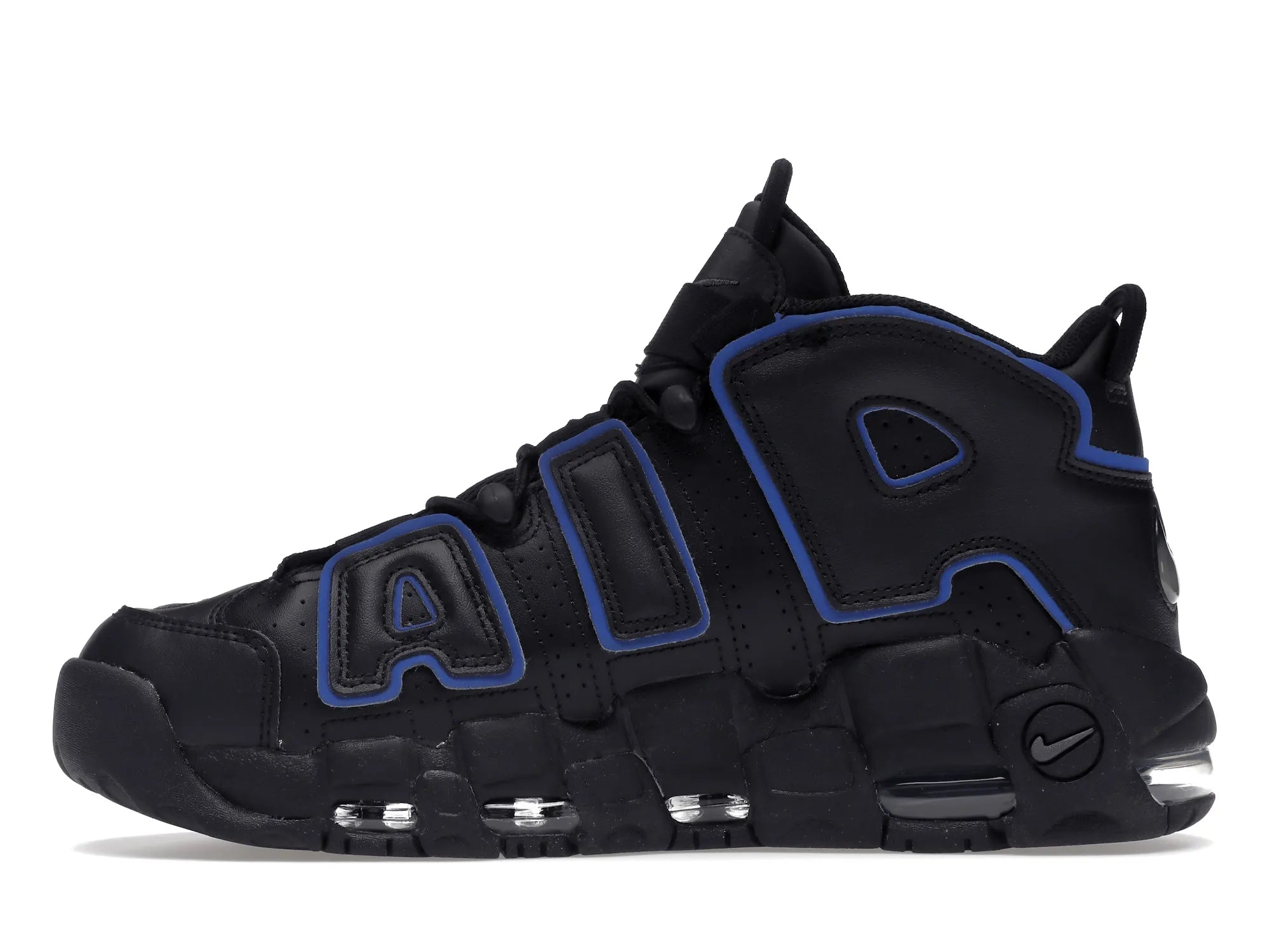 NIKE AIR MORE UPTEMPO 96 BLACK GAME ROYAL IRON GREY